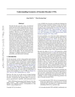 Understanding Geometry of Encoder-Decoder CNNs