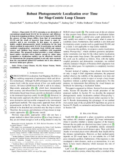 Robust Photogeometric Localization over Time for Map-Centric Loop
  Closure
