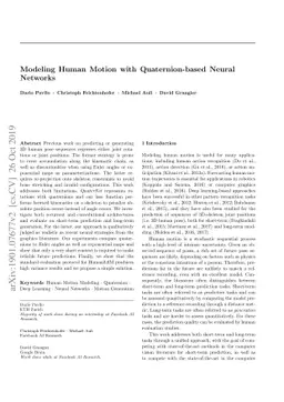 Modeling Human Motion with Quaternion-based Neural Networks
