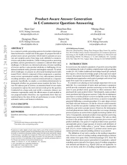 Product-Aware Answer Generation in E-Commerce Question-Answering