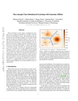 Max-margin Class Imbalanced Learning with Gaussian Affinity