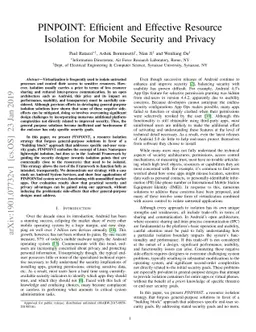 PINPOINT: Efficient and Effective Resource Isolation for Mobile Security
  and Privacy