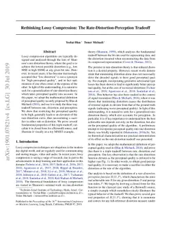 Rethinking Lossy Compression: The Rate-Distortion-Perception Tradeoff