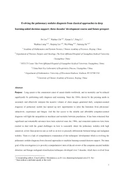 Evolving the pulmonary nodules diagnosis from classical approaches to
  deep learning aided decision support: three decades development course and
  future prospect
