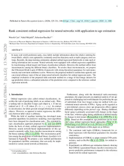 Rank consistent ordinal regression for neural networks with application
  to age estimation