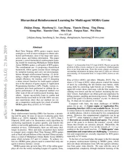 Hierarchical Reinforcement Learning for Multi-agent MOBA Game