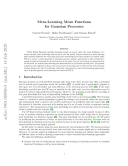 Meta-Learning Mean Functions for Gaussian Processes