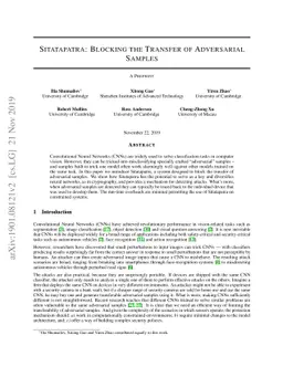 Sitatapatra: Blocking the Transfer of Adversarial Samples