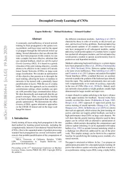 Decoupled Greedy Learning of CNNs