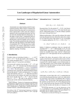 Loss Landscapes of Regularized Linear Autoencoders