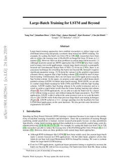 Large-Batch Training for LSTM and Beyond