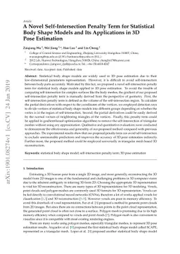 A Novel Self-Intersection Penalty Term for Statistical Body Shape Models
  and Its Applications in 3D Pose Estimation