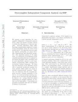 Overcomplete Independent Component Analysis via SDP