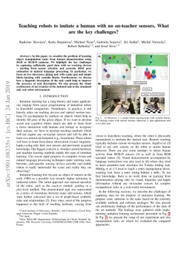 Teaching robots to imitate a human with no on-teacher sensors. What are
  the key challenges?