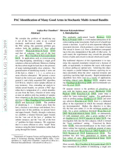 PAC Identification of Many Good Arms in Stochastic Multi-Armed Bandits