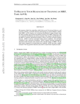 To Relieve Your Headache of Training an MRF, Take AdVIL