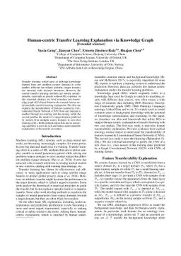 Human-centric Transfer Learning Explanation via Knowledge Graph
  [Extended Abstract]