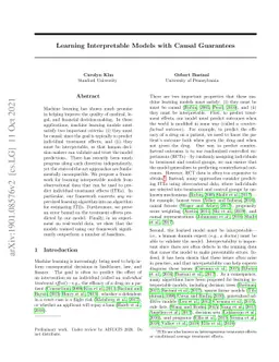 Learning Interpretable Models with Causal Guarantees