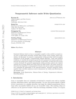 Nonparametric Inference under B-bits Quantization