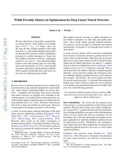 Width Provably Matters in Optimization for Deep Linear Neural Networks