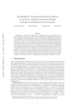 AutoShuffleNet: Learning Permutation Matrices via an Exact Lipschitz
  Continuous Penalty in Deep Convolutional Neural Networks