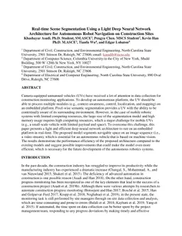 Real-time Scene Segmentation Using a Light Deep Neural Network
  Architecture for Autonomous Robot Navigation on Construction Sites