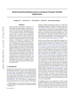 Model-based Deep Reinforcement Learning for Dynamic Portfolio
  Optimization