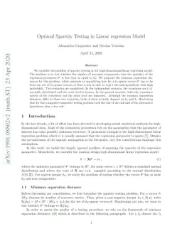Optimal Sparsity Testing in Linear regression Model