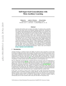 Self-Supervised Generalisation with Meta Auxiliary Learning