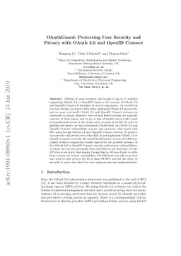 OAuthGuard: Protecting User Security and Privacy with OAuth 2.0 and
  OpenID Connect