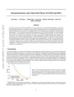 Dynamical Isometry and a Mean Field Theory of LSTMs and GRUs