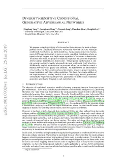 Diversity-Sensitive Conditional Generative Adversarial Networks