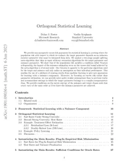 Orthogonal Statistical Learning