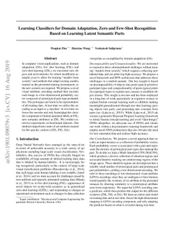 Learning Classifiers for Domain Adaptation, Zero and Few-Shot
  Recognition Based on Learning Latent Semantic Parts