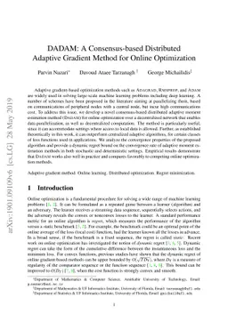 DADAM: A Consensus-based Distributed Adaptive Gradient Method for Online
  Optimization