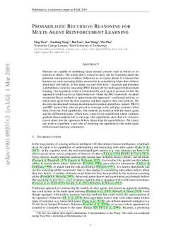 Probabilistic Recursive Reasoning for Multi-Agent Reinforcement Learning