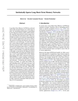 Intrinsically Sparse Long Short-Term Memory Networks