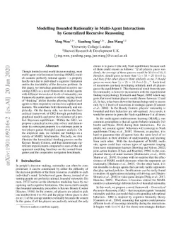 Modelling Bounded Rationality in Multi-Agent Interactions by Generalized
  Recursive Reasoning