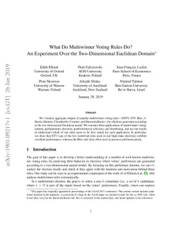 What Do Multiwinner Voting Rules Do? An Experiment Over the
  Two-Dimensional Euclidean Domain