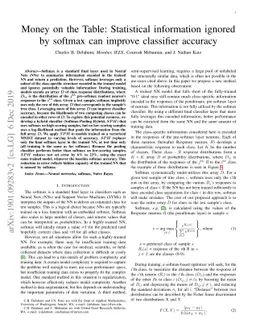 Money on the Table: Statistical information ignored by Softmax can
  improve classifier accuracy