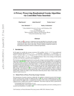 A Privacy Preserving Randomized Gossip Algorithm via Controlled Noise
  Insertion
