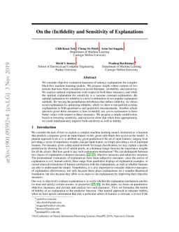 On the (In)fidelity and Sensitivity for Explanations