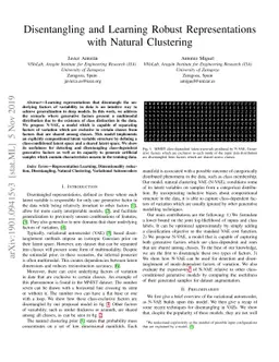 Disentangling and Learning Robust Representations with Natural
  Clustering
