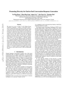 Promoting Diversity for End-to-End Conversation Response Generation