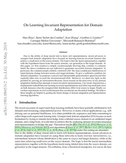 On Learning Invariant Representation for Domain Adaptation