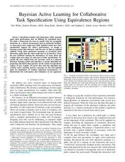 Bayesian Active Learning for Collaborative Task Specification Using
  Equivalence Regions