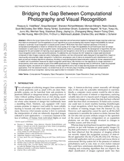 Bridging the Gap Between Computational Photography and Visual
  Recognition