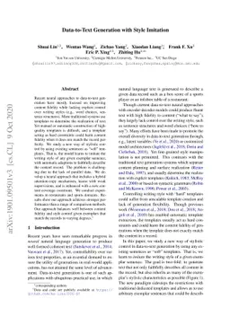 Data-to-Text Generation with Style Imitation