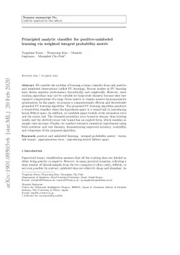 Principled analytic classifier for positive-unlabeled learning via
  weighted integral probability metric