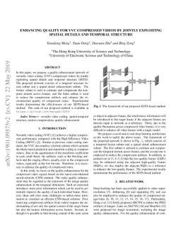 Enhancing Quality for VVC Compressed Videos by Jointly Exploiting
  Spatial Details and Temporal Structure